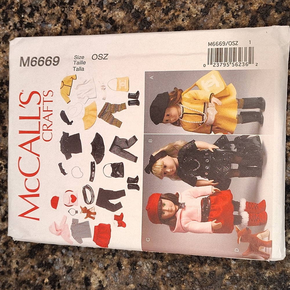 Mccalls 6669 18" Doll Clothes & Accessories Sewing Pattern Uncut Crafts
